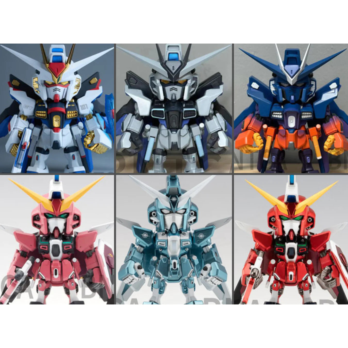 QMSV Mini Strike Freedom & Infinite Justice Gundam Series Blind Box - Whole Set of 6