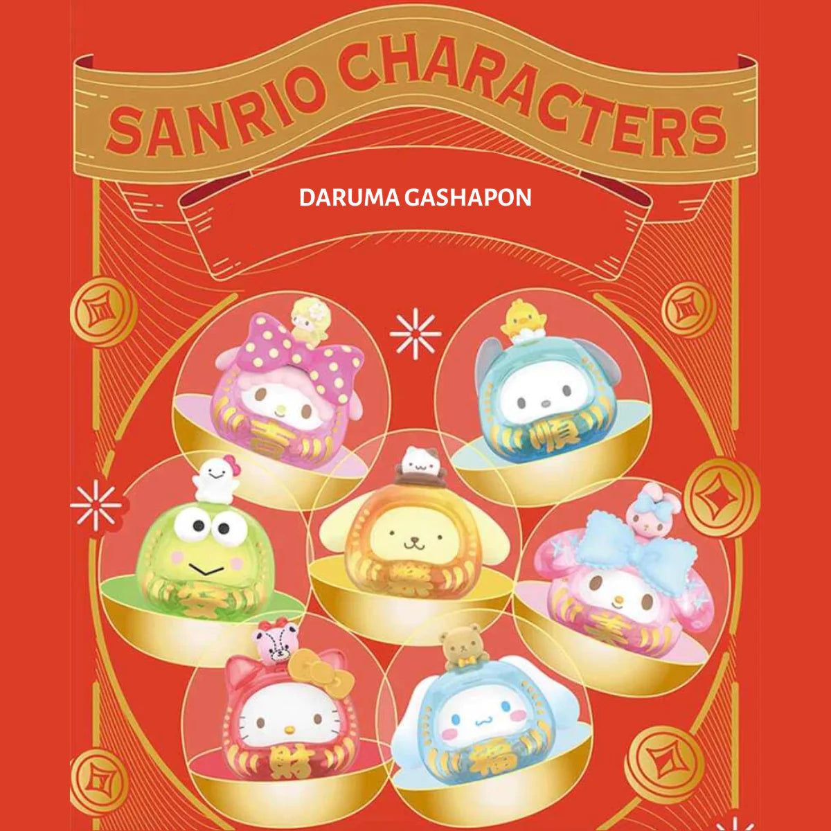 Top Toy: Sanrio Daruma Gashapon Series Blind Box-Whole set 8