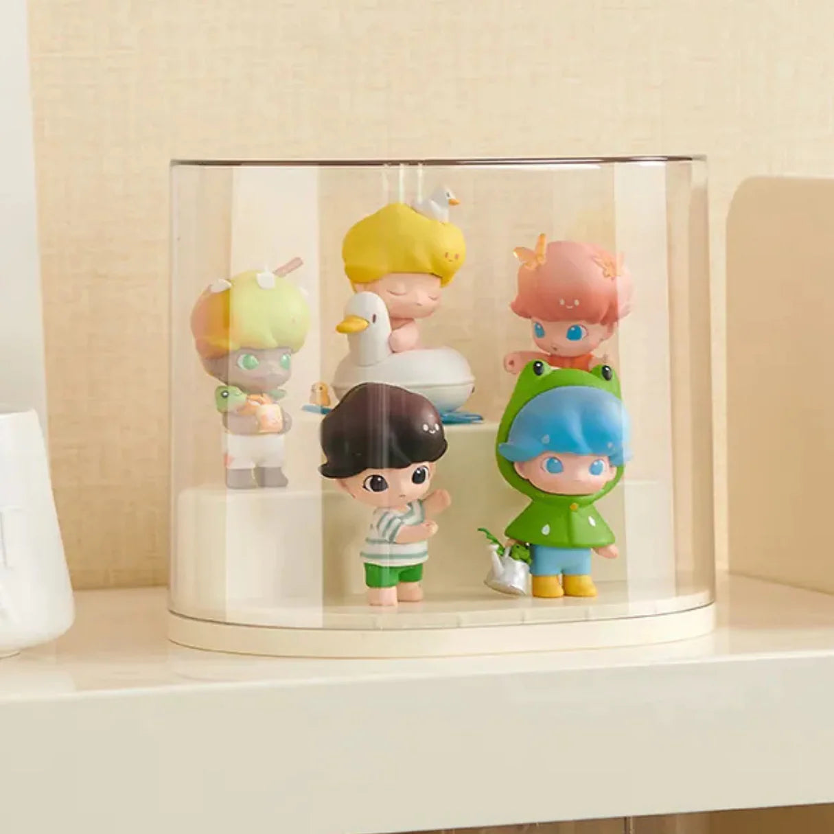 Oval Cylinder Display Case (For 1-5Figures) Display Box