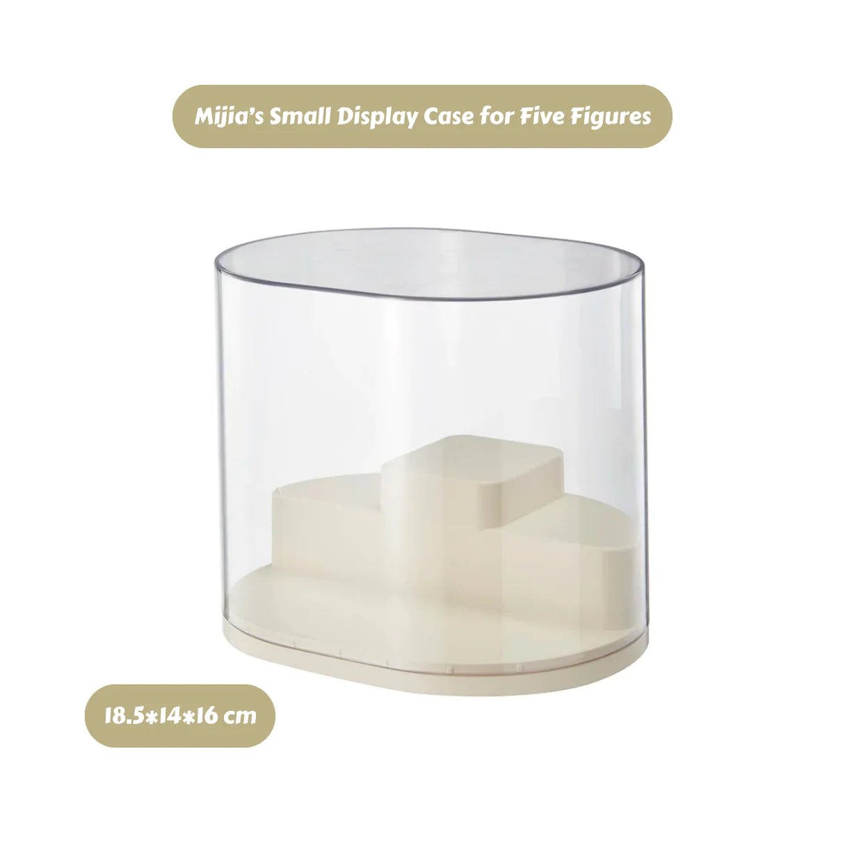 Oval Cylinder Display Case (For 1-5Figures) Display Box