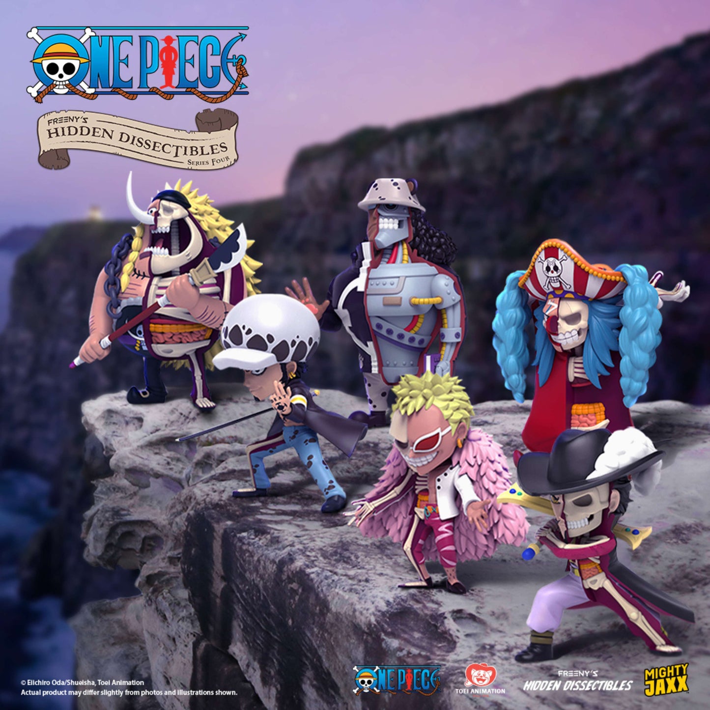 Mighty Jaxx Freeny's Dissectibles: One Piece Warlord Series Blind Box - Whole Set of 6