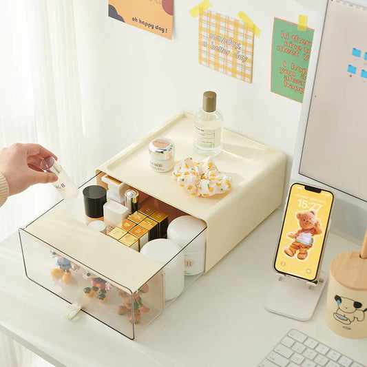 Pull-out Display Storage Box - Cream